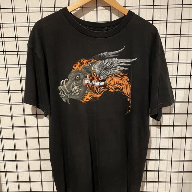 HARLEY-DAVIDSON プリントTシャツ メキシコ製 L ブラック | 古着屋Quest