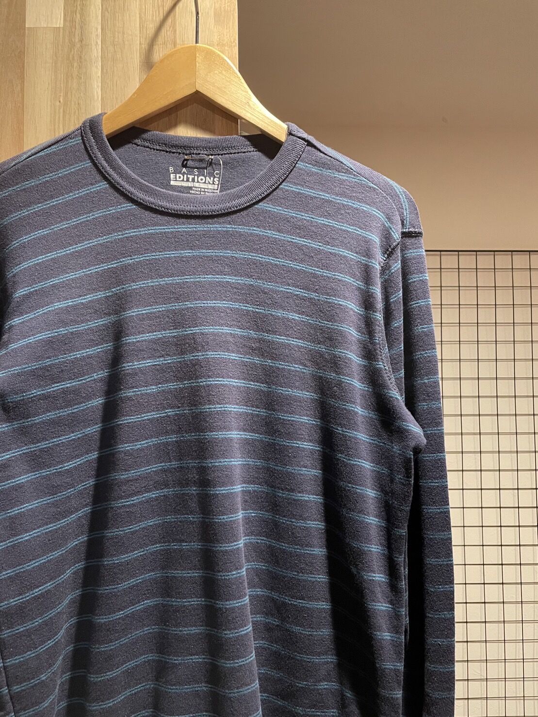 BASIC EDITIONS ボーダー柄 ロングスリーブTシャツ Sサイズ A787 | 古着