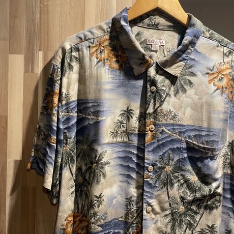 MERONA オープンカラー　アロハ　ハワイアン　シャツ　Lサイズ　C070 半袖シャツ