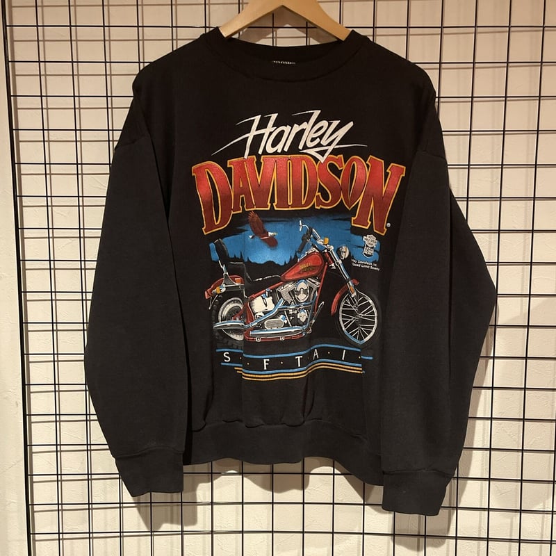 80s SSI Harley DAVIDSON USA製 プリント スウェットシャツ | 古...