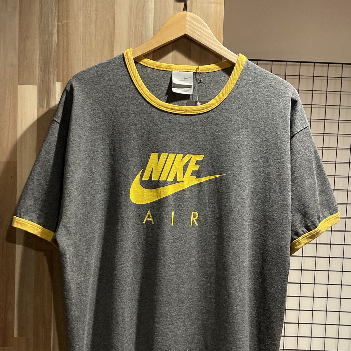 NIKE ナイキ Tシャツ リンガーT グリーン フロッキープリント 90s