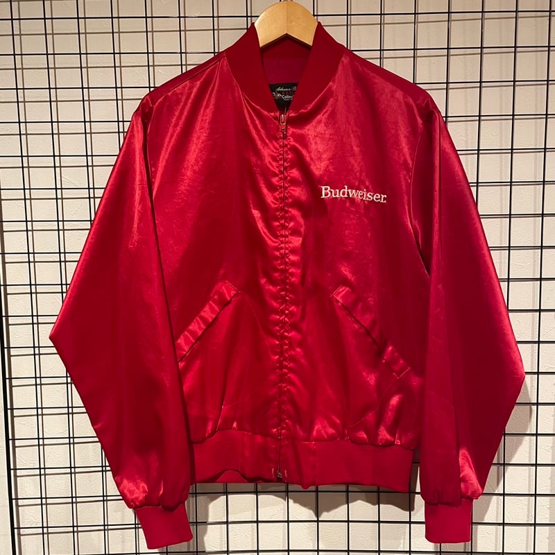 希少 若き Budweiser オールレザースタジャン 刺繍ロゴ 売買された 