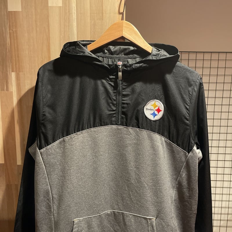 【ビックサイズ2XL】NFLスティーラーズ　ハーフジップナイロンジャケット