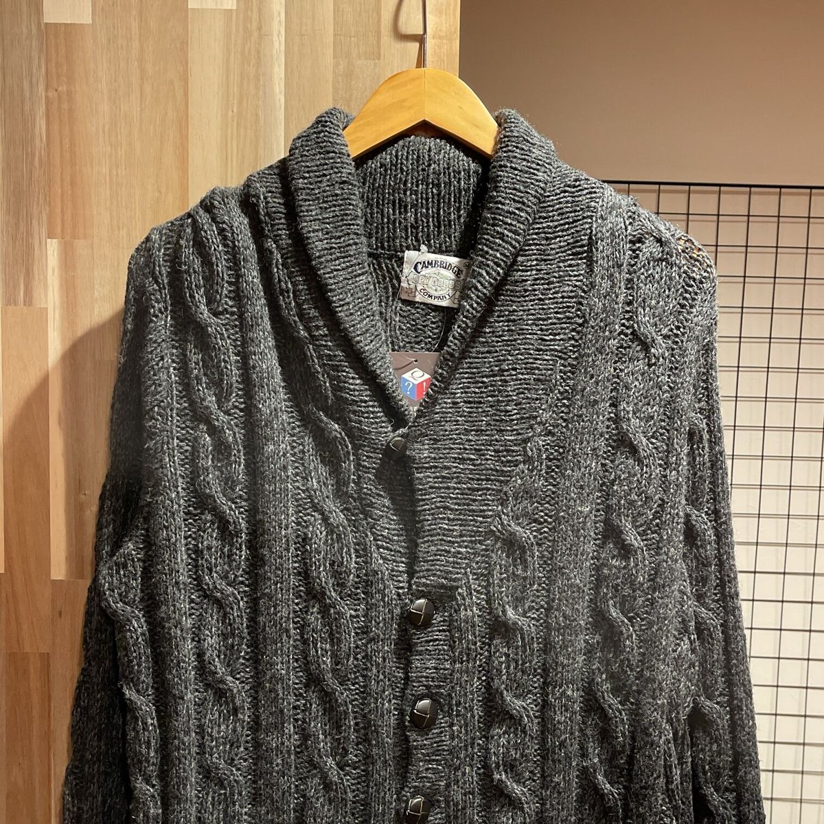 CAMBRIDGE DRY GOODS COMPANY USA製 ショールカラー ケーブルニ...