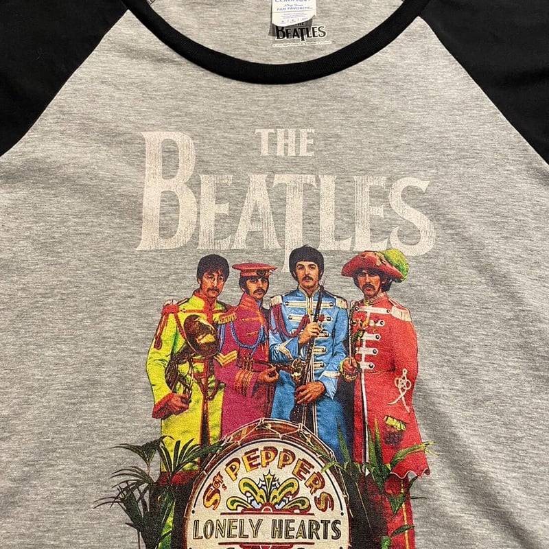 Beatles ラグランスリーブ　染み込みプリント　80s即購入OKです