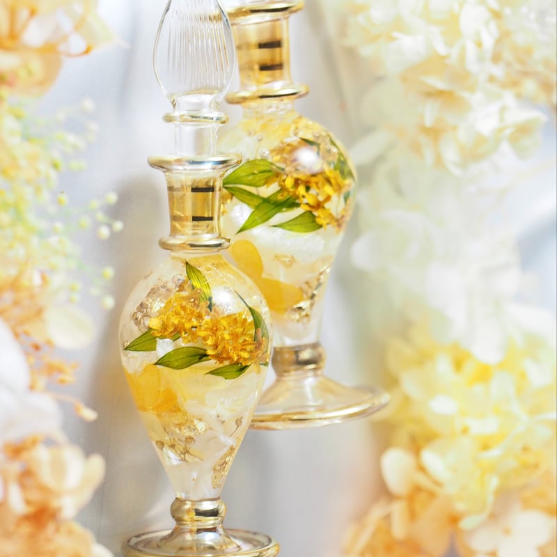 ◯秋限定「金木犀」 フラワーアートグラス | シュト flower art