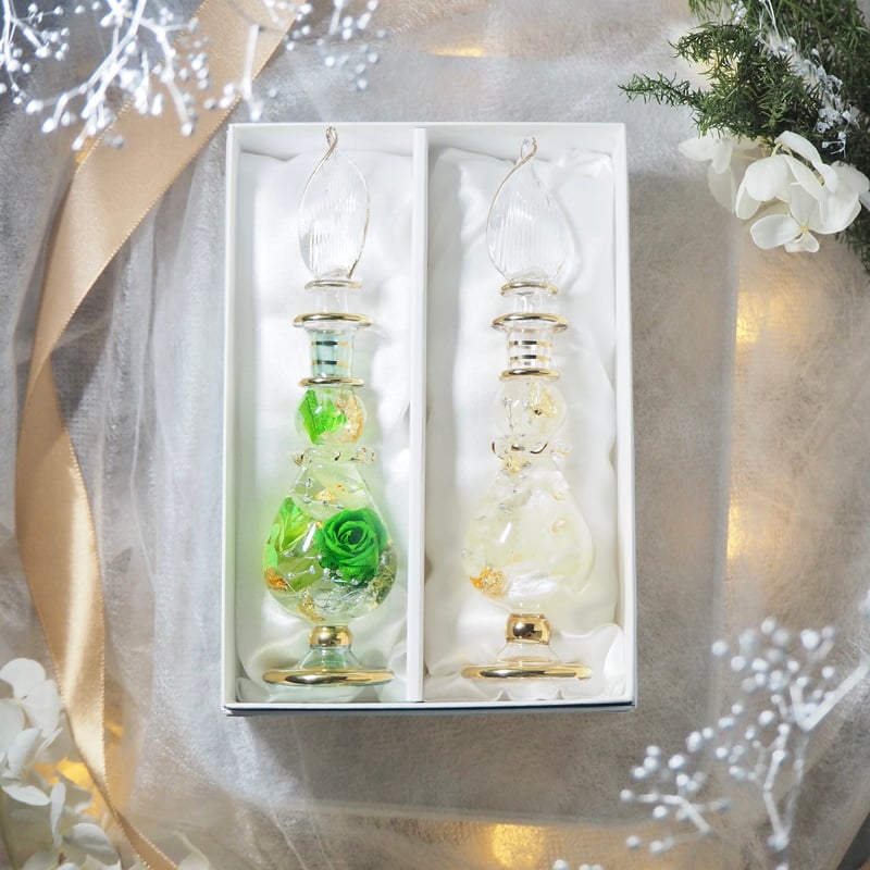 ◯クリスマスカラーグラス M2本セット | シュト flower art glass