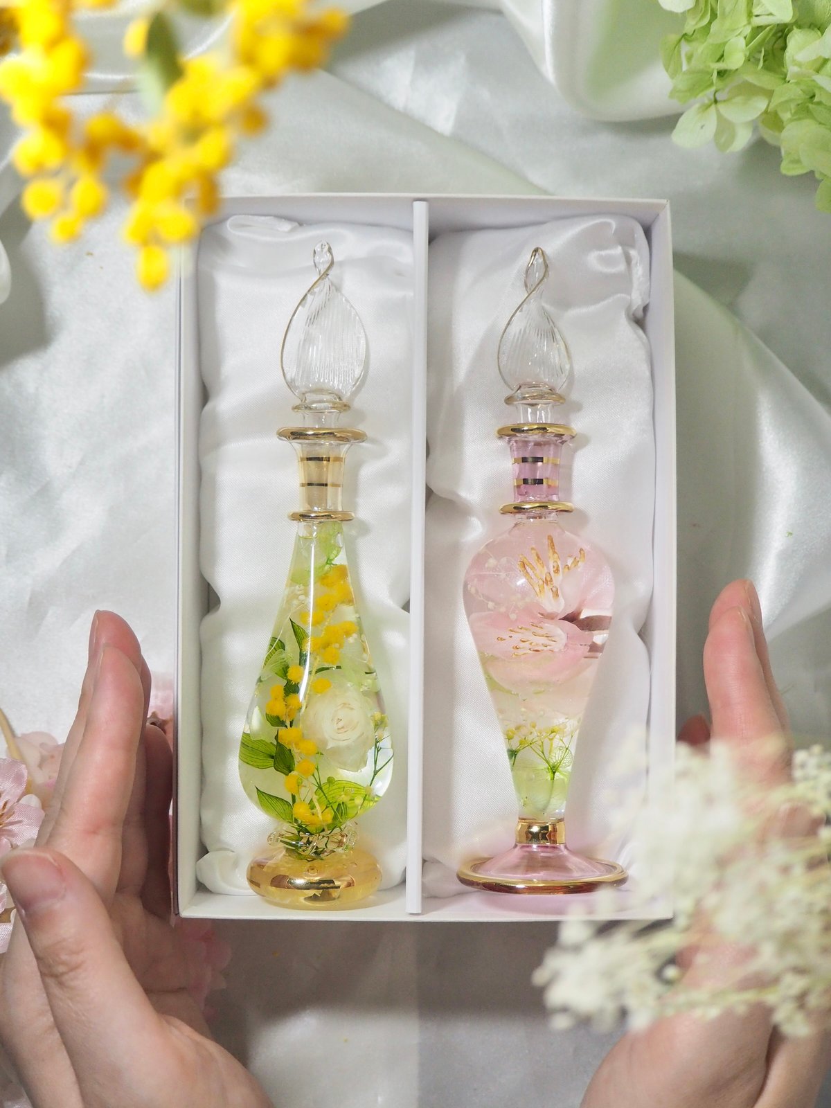 春限定】Lサイズ 2本セット 桜ミモザ | シュト flower art glass