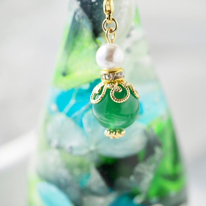 GreenTurquoise +Black | シュト flower art glass