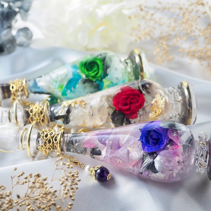 Black+」天然石ブレスレット付き | シュト flower art glass