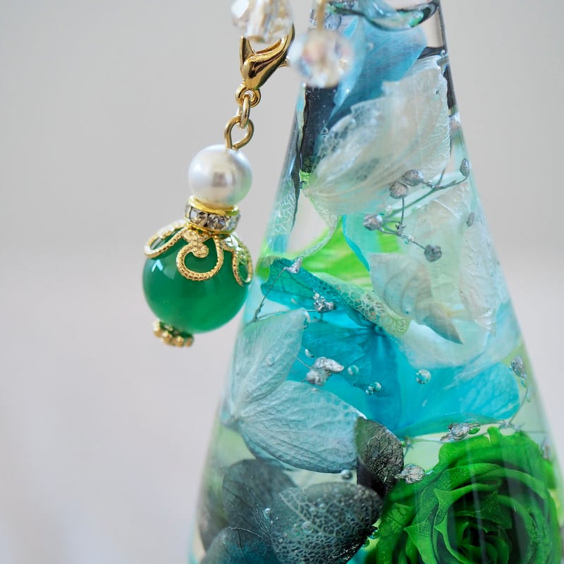 GreenTurquoise +Black | シュト flower art glass