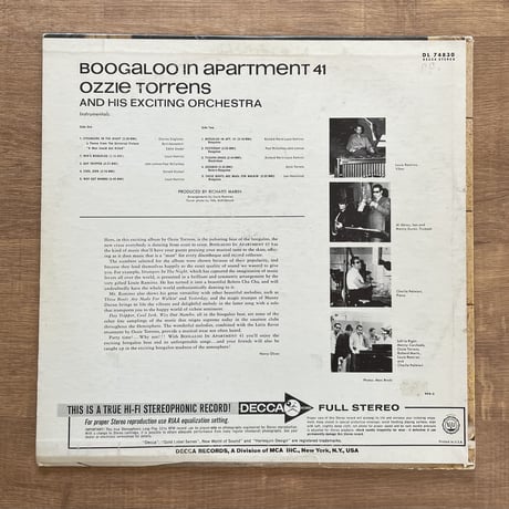 Ozzie Torrens And His Exciting Orchestra – Boogaloo In Apartment 41