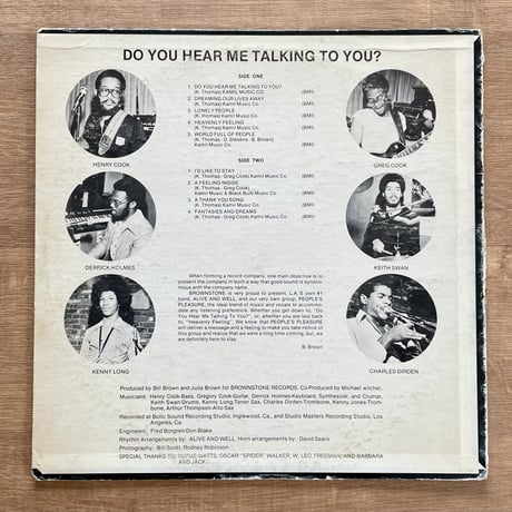 People's Pleasure With Alive And Well – Do You Hear Me Talking To You?