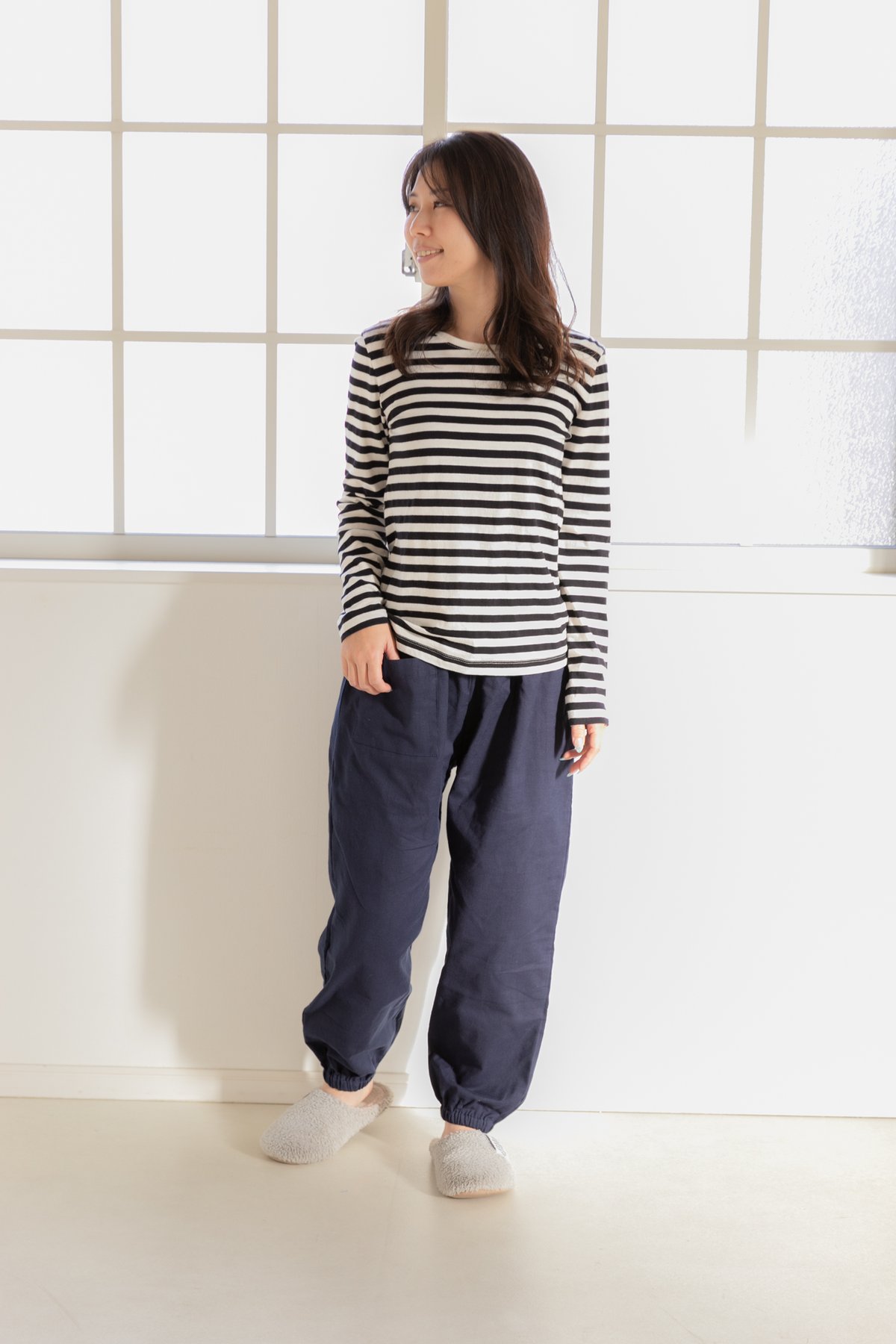 和晒ガーゼもんぺ 無地 ネイビー | くらす和晒（わざらし）｜洗って