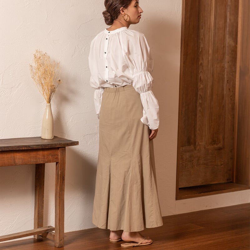 和晒 アンクル丈マーメイドスカート｜ブラウンベージュ | くらす