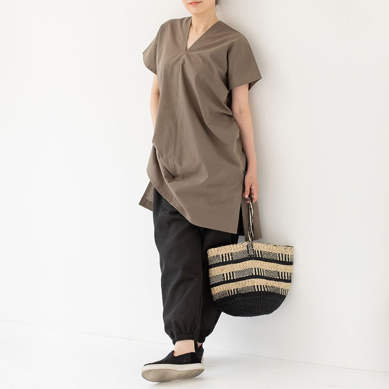 和晒のカレンシャツ ロング｜ブラック | くらす和晒（わざらし）｜洗っ