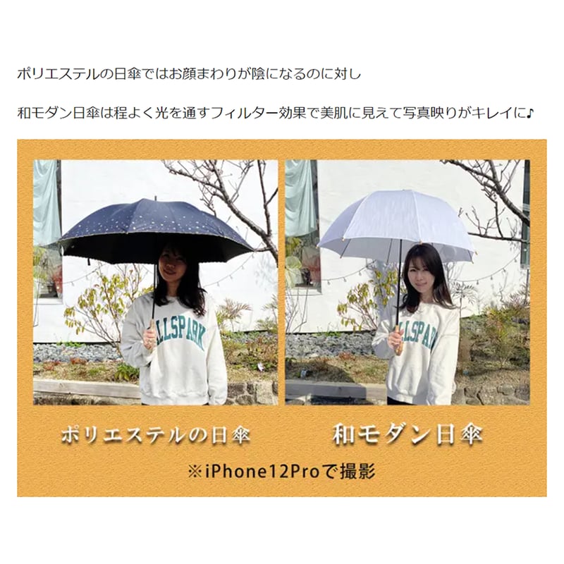和モダン日傘 晴雨兼用｜浅張り・くろ | くらす和晒（わざらし