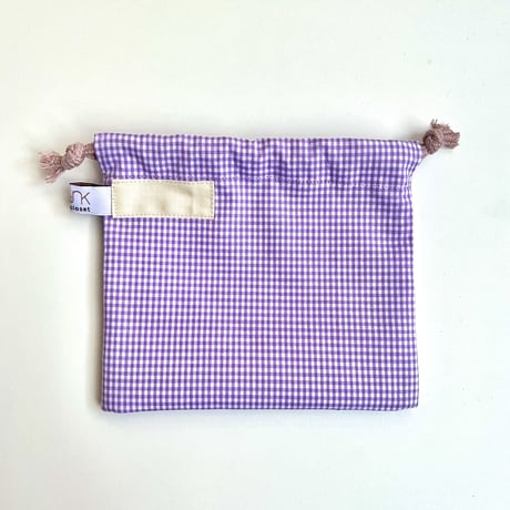 【即納】コップ袋 & ワッフルループタオルset♡『どうぶつシリーズ』パープル