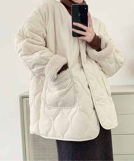 quilting boa coat / 2color　hm2709