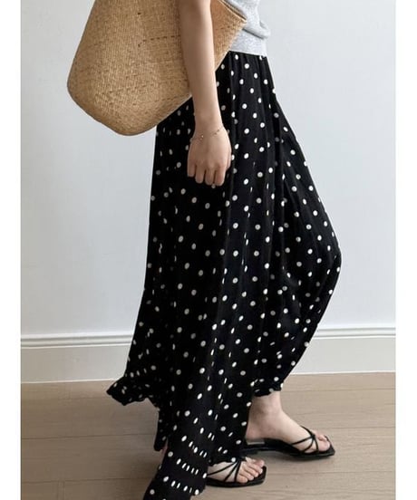 dot print a-line skirt / 2color　hm2268