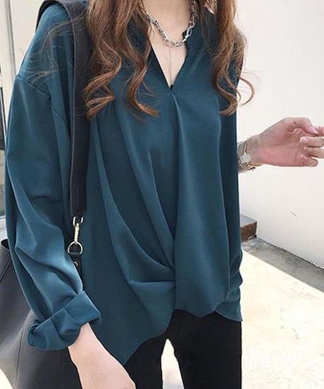 twist chiffon blouse / 3color　hm2896