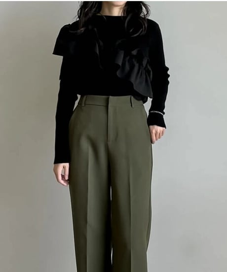 asymme ruffle knit top / 2color　hm2654