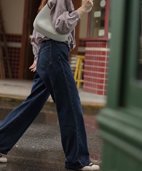 high waist straight jeans pants　hm2001