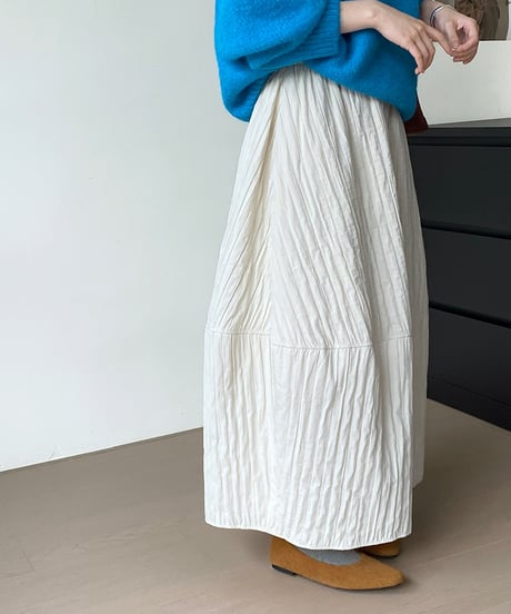 wrinkled tiered skirt / 4color　hm2716