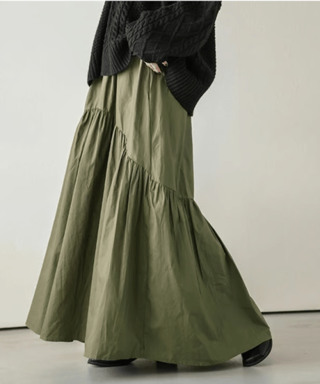 asymmetric tiered skirt / 5color　hm2691