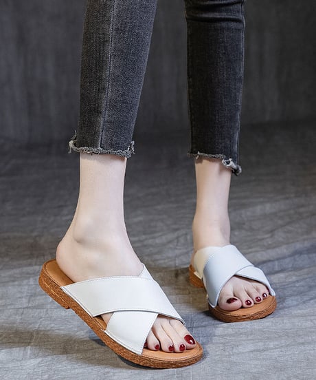 flat cross sandal / 2color　hm1480