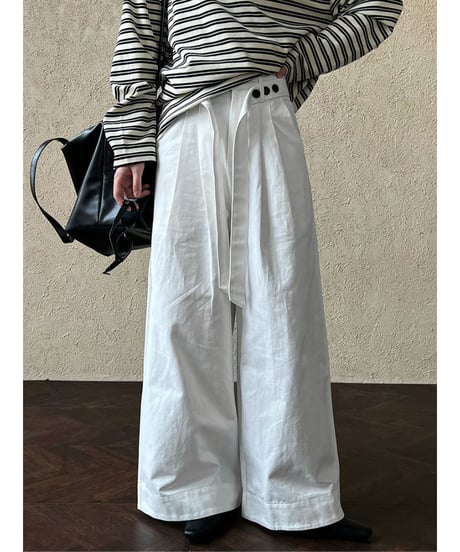 belted wide-leg pants / 2color　hm2074