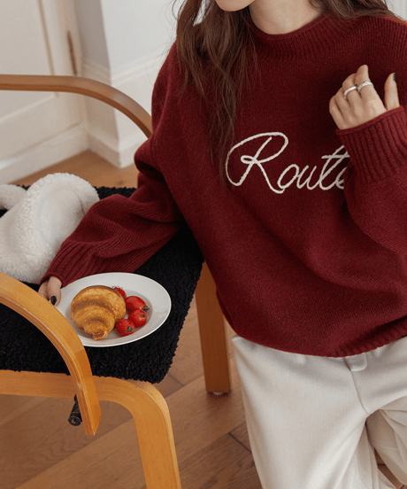 relaxed logo knit / 4color　hm2804