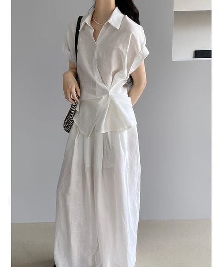 twist button blouse / 2color　hm2286
