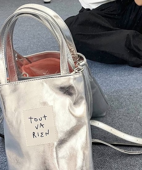 metallic label bucket bag　hm1989