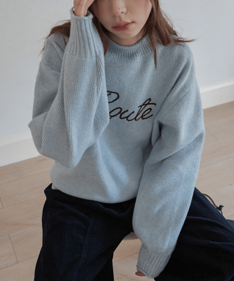 relaxed logo knit / 4color　hm2804