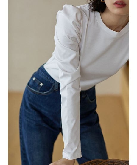 puff sleeve t-shirt / 2color　hm2002