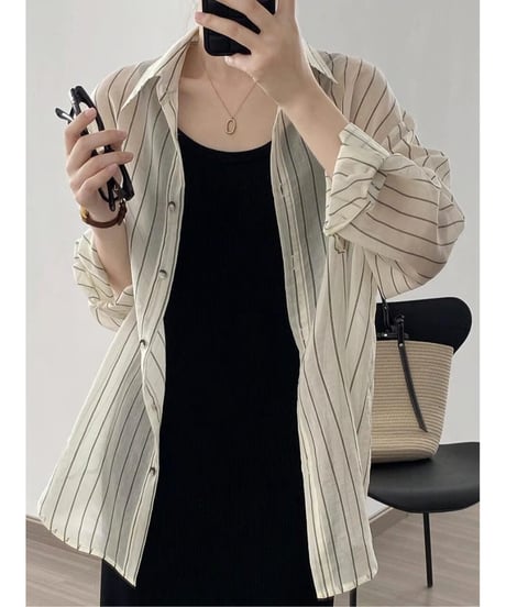 striped tencel shirt / 4color　hm2539