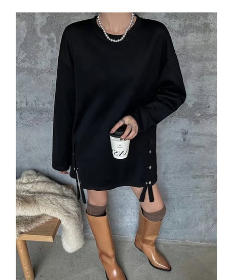 side snap tunic / 2color　hm2810
