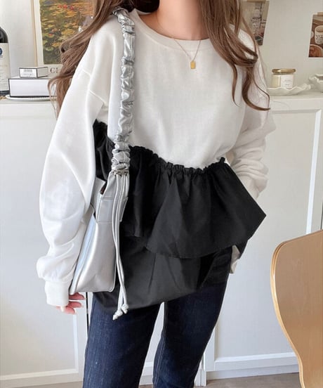 tiered peplum pullover / 2color　hm2653