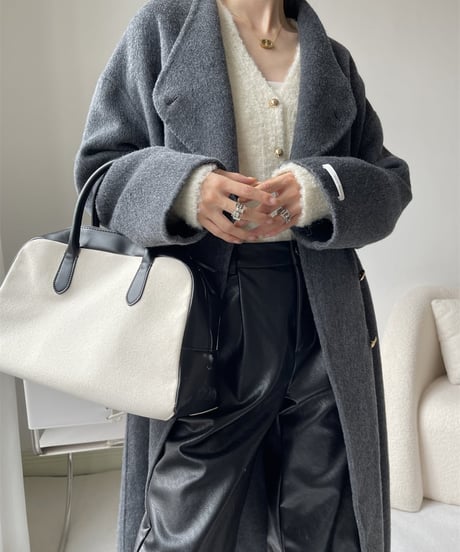 W-button long coat / 3color　hm1850
