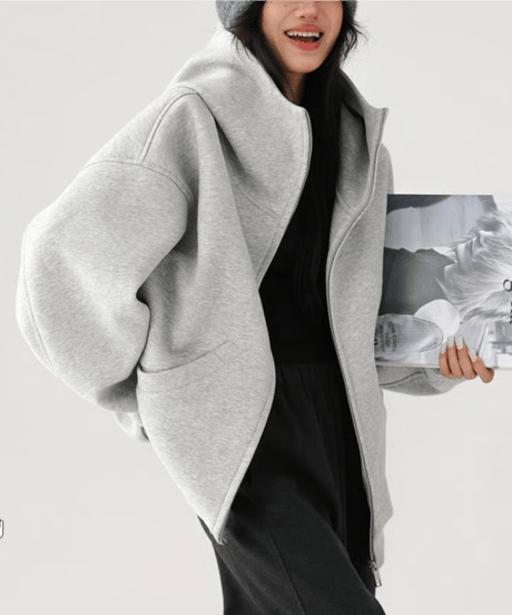high neck zip hoodie / 2color　hm2745