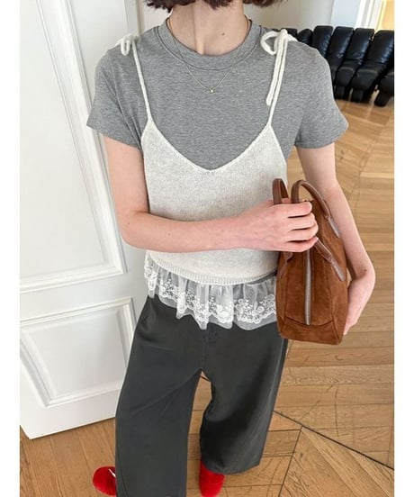 shoulder ribbon cami / 4color　hm2338