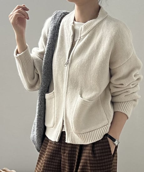 double zipper cardigan / 4color　hm1781