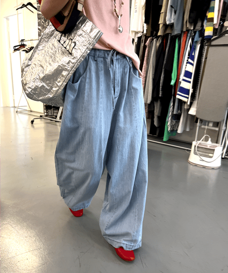 drawstring denim pants / 2color　hm2347