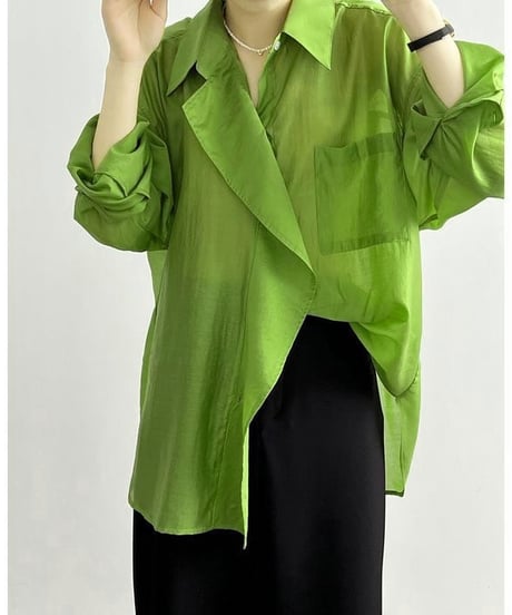 irregular sheer shirt / 3color　hm1925