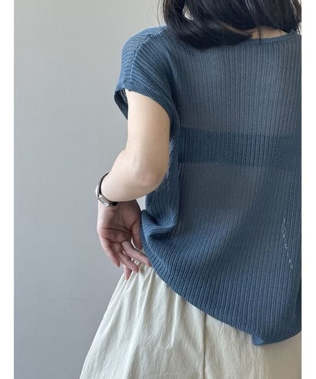 textured knit top / 4color　hm2309