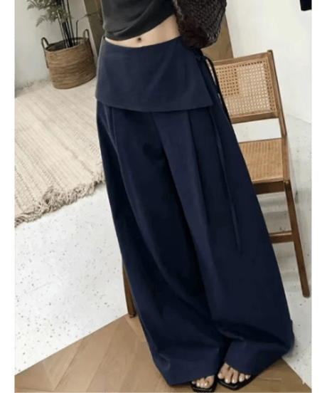 layered ribbon pants / 3color　hm2235