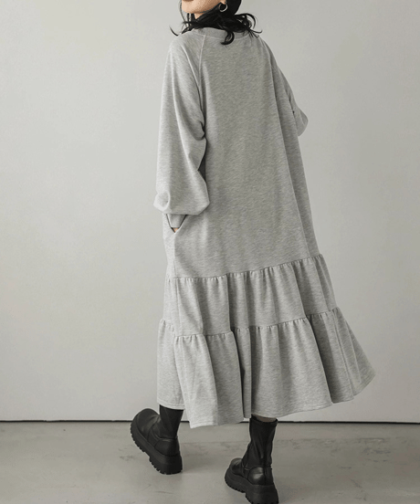 tiered sweatshirt dress / 4color　hm2798
