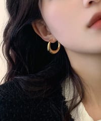 chic hoop earrings / 2color　hm2515