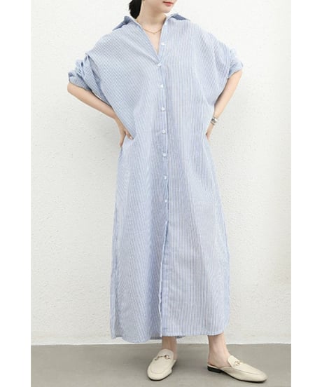 striped shirt dress / 3color　hm2538